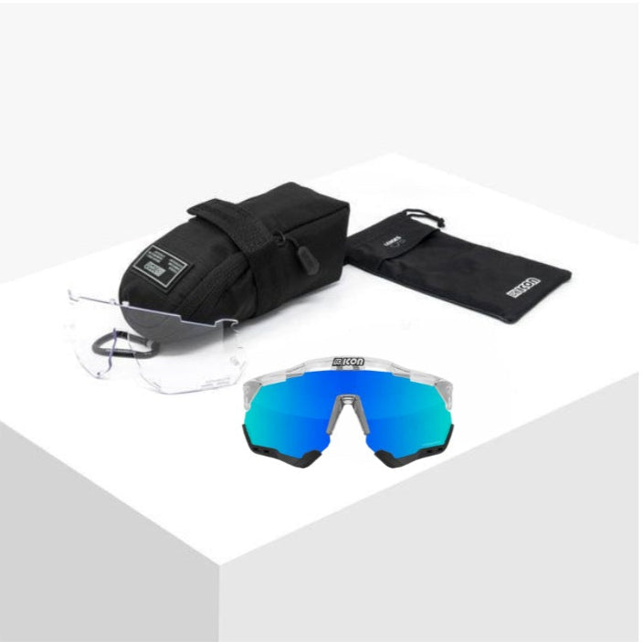 SCICON AEROSHADE XL - Crystal / Black Fender / Multimirror Blue
