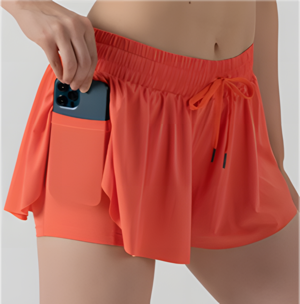 Shorts Deportivos Doble Capa para Dama con Bolsillo